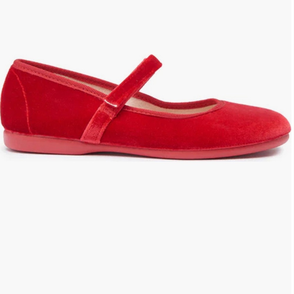 ChildrenChic Red Velvet Mary Jane Flats size 31 - Picture 2 of 7